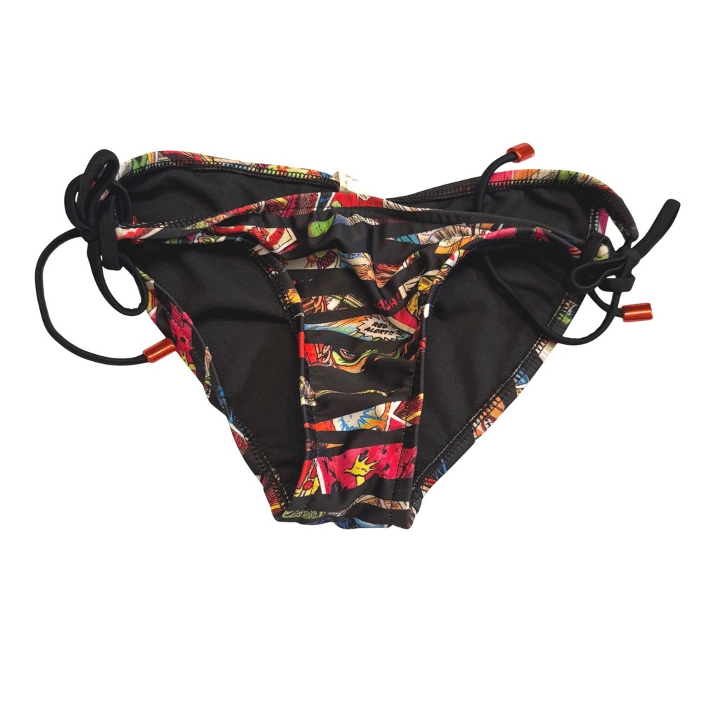 Xhilaration Comic Book Pop Art Side Tie Bikini Bottoms Multicolor Small Retro